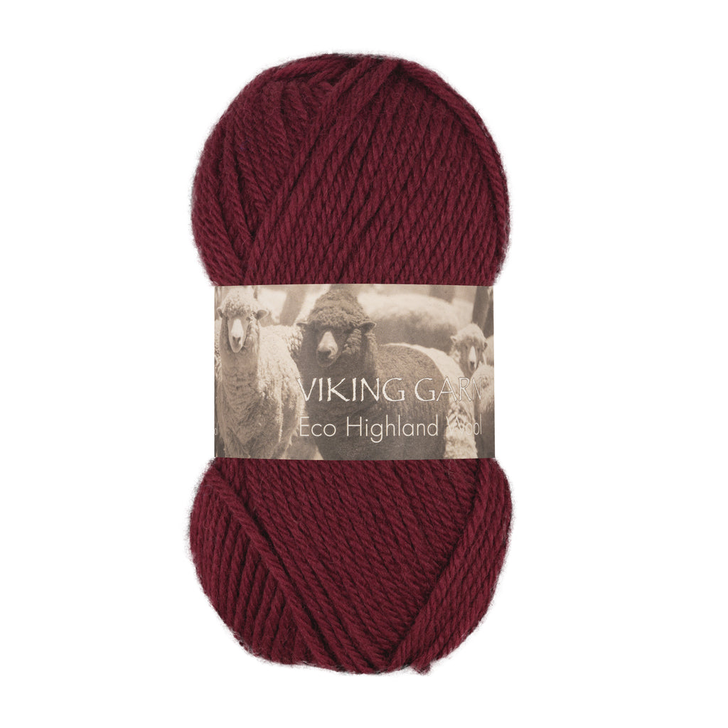 Eco Highland Wool 258 Mørk burgunder