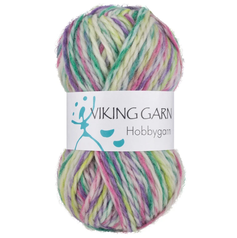 Hobbygarn 980 Multi lilla/grønn